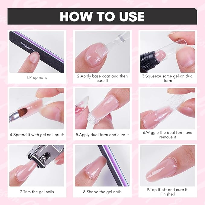 Makartt Poly Nail Gel 50ML Gel Builder for Nails, Pink Brown, Nails Extension, Strengthener Hard Gel Multifunctional Long-Lasting and Easy to Use for Trendy DIY Salon Quality