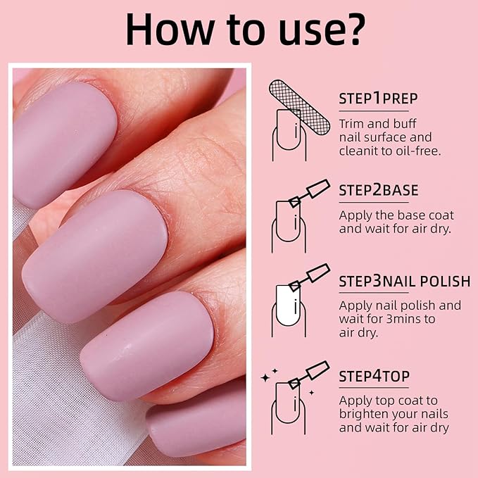 Matte Nail Polish Air Dry Nail Lacquer for Nail Art Varnish, Mist Effect Matte Finish Velvet Nail Polish, 0.35 fl oz (Deep Nude-05, 10 ML)
