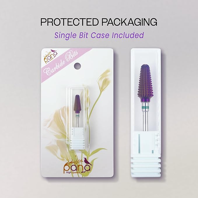 PANA 3/32" Purple Tornado Carbide Nail Drill Bit for Acrylics, Nail Extension, Gel Polish Removal Nail Salon Manicure Pedicure Electric File Tools (Coarse - C)