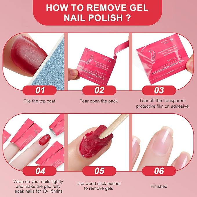 MAYEEN Nail Polish Remover Pads 200 Pack Quickly Remove Nail Polish Wipes Individually Wrapped Acetone Gel Nail Polish Remover Pads For Gel & Acrylic Nails Moisturizing & Gentle Travel Pad