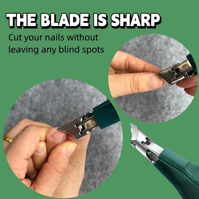 Eagle Beak Beveled Nails Clippers-Wide Jaw Opening Anti-Splash Slanted Nail Clipper,for Thick Nails and Ingrown Care,Edge Nail Clippers 3-Piece Set for Men Women