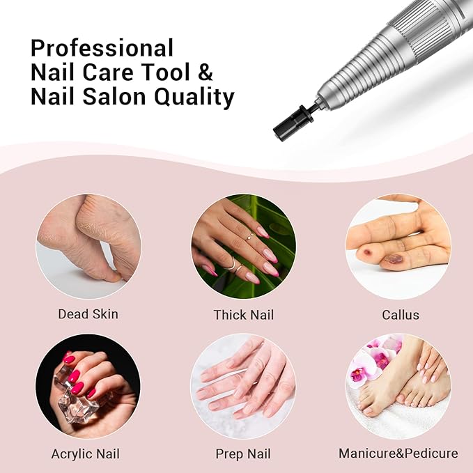 MelodySusie Crystal Top Mandrel Bit for Nails, 3/32'' Easy Off Nail Drill Bits for Sanding Bands, Suitable for Acrylic Nails Gel Manicures and Pedicures, Black