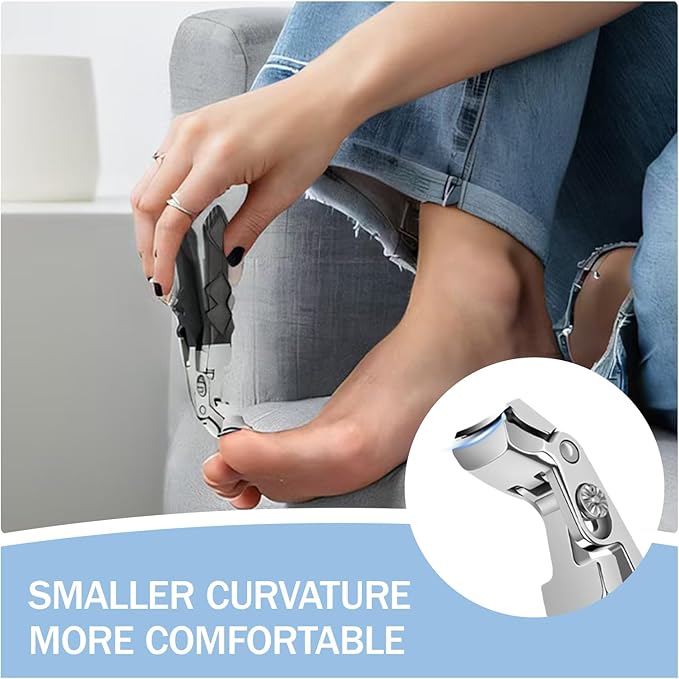 (1SET) 2025 New Orthoclip Toe Nail Clippers,New Ultra Sharp Stainless Steel Wide Jaw Opening Anti-Splash Slanted Nail Clippers of Oblique and Flat Mouth,Thick Nails, Fingernails & Toenails