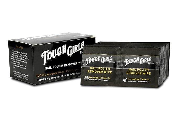 | Nail Polish Remover Wipes | 100% Non-Acetone | Secure Adhesive Strip | Rose Oil | Pre-moistened 2-Ply (400 Pack)