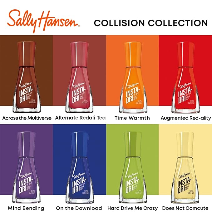 Sally Hansen Insta-Dri Nail Polish | Quick Dry, Long Lasting, Streak-Free Shine | Opaque, Shiny | 484 Mind Blending | Dark Purple Nail Color