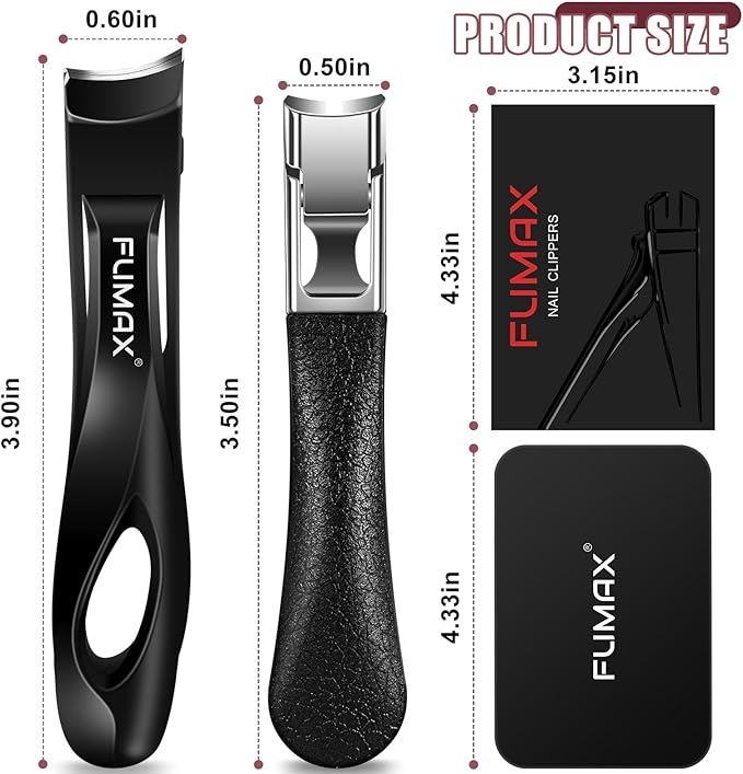 Toenail Clippers for Seniors Thick Toenails - Angled Large Toe Nail Clippers for Men with Catcher, Heavy Duty Sharp Fingernail Clipper for Thick Nails with Wide Opening Novelty Gifts for Men Women