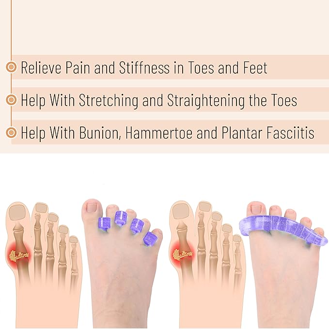 Dr. JK- ToePal Gel Toe Separator, 2 Pairs, Toe Spacers, Bunion Corrector, Christmas Gifts