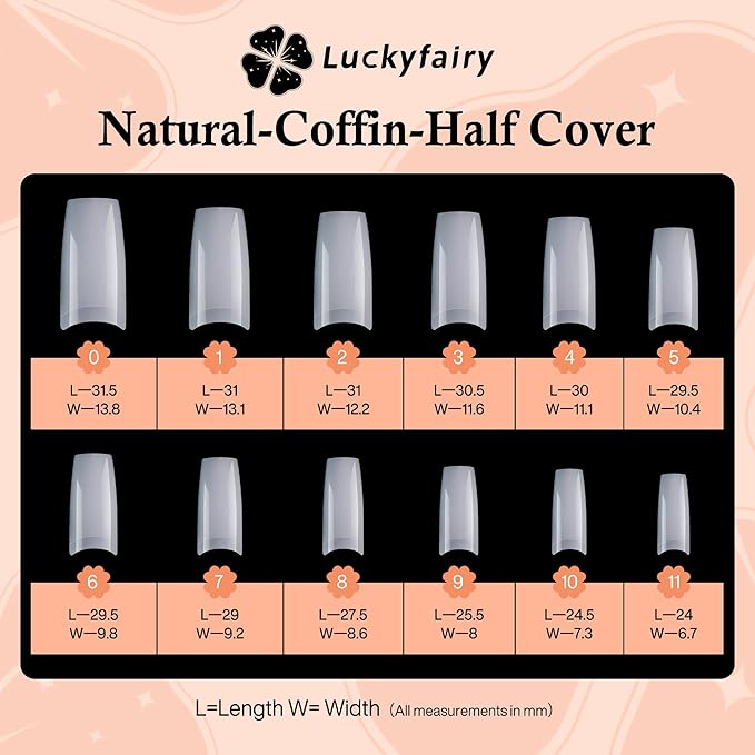 504PCS Half Cover False Nails Tips Acrylic Nail Tips Artificial False Nails Lady French Style Tip Acrylic Fake Nails For Nail Extensions Art Salon Home DIY