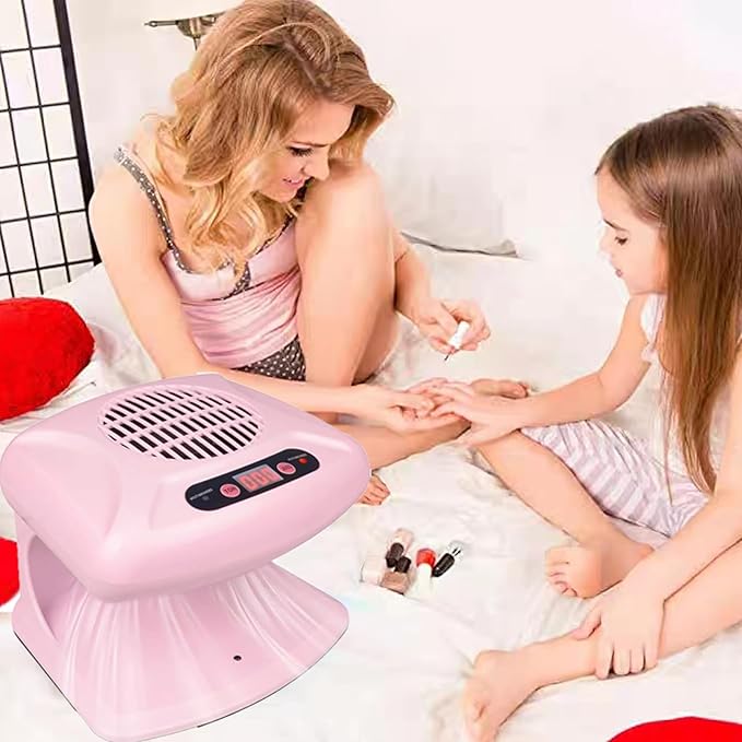 Nail Dryer for Regular Polish 300W 2 in 1 Nail Drying Fan with Auto Sensor Hot and Cold Air Professional Nail Dryer for Manicure Salon and Daily Home Use(Pink)