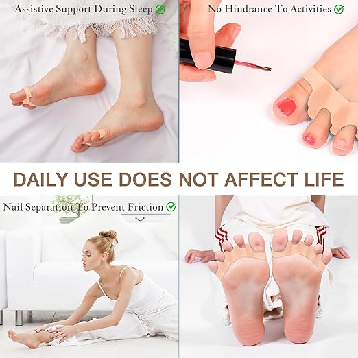 2PCS Toe Spacers for Women and Men, Toe Separators for Pedicure, Bunion Corrector, Hammer Toe Straightener, Plantar Fasciitis, Toe Spreaders for Foot Pain Relief and Foot Health.