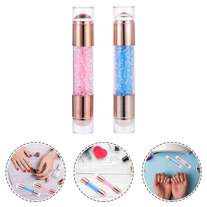 2pcs Nail Art Stampers, Dual-Headed Silicone Nail Stamping Tools, for DIY Manicure, Salon and Home Use, Easy to Clean, Reusable, Create Unique Nail Designs