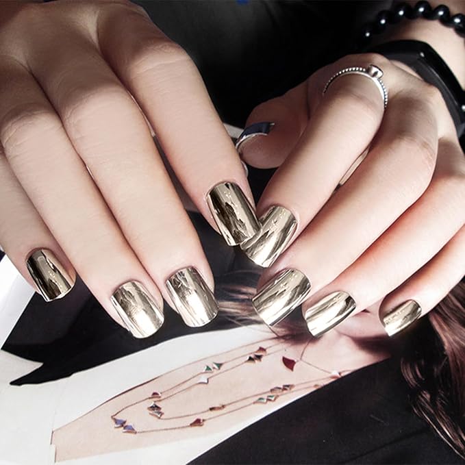 Nail Chrome Powder - 12 Colors Aurora Nail Powder Mirror Luster Effect Charm for Gel & Acrylic Nails