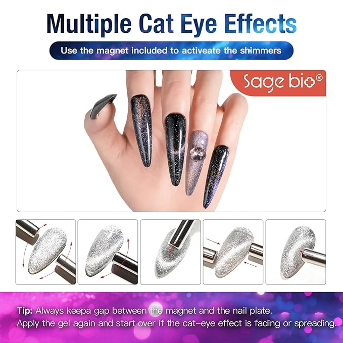 Cat Eye Gel Nail Polish, 15ml Magnetic Gel, High-Gloss, Long-Lasting, Magnetic Stick for DIY Manicures, 3D Effect, Rich & Vibrant Colors, 05