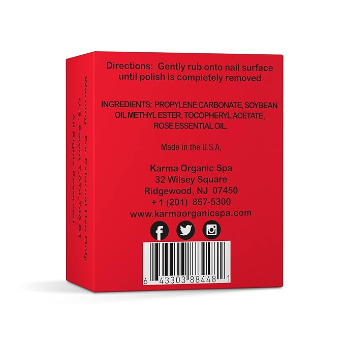 Karma Halal Nail Polish Remover Wipes with Rose Oil; Non-Toxic, Vegan, Cruelty-Free – Pack of 10