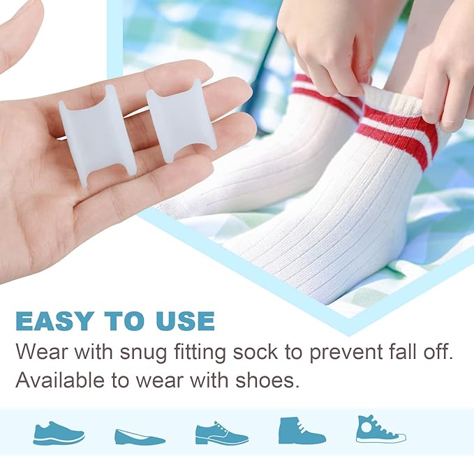 Povihome 10 Pack Toe Spacers Separators, Bunion Corrector Gel Orthotics (1/2'' Thick) for Bunion, Overlapping Toes - L Size
