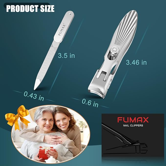 Nail Clippers for Men Thick Nails with Catcher, Large Toenail Clippers with Wide Jaw Opening for Seniors, Heavy Duty Long Handle Fingernail Clipper Gifts for Men Women Adult