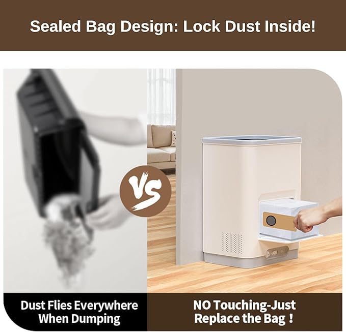 Touchless Vacuum Automatic Dustpan Cleaner Pet Hair Remover Vacuum Cleaner with Dust Bag for Sweeping Hair Vacuum for Salons Food Dirt Kitchen