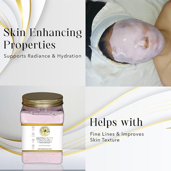 Egyptian Rose Jelly Mask - Professional Grade HydroGlo Peel Off Face Mask for Skin Hydration, Radiance, Reduced Fine Lines & Pigmentation Vajafacial Jelly Mask | 12 Applications (30 fl oz)