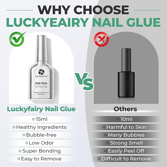 Gel Nail Glue Super Strong: 15ml Nail Glue Gel 6 in 1 for Acrylic Nails Tips and Clear Press on Fake Nails Long Lasting, Salon Art Gift DIY at Home Need U V Light Cured