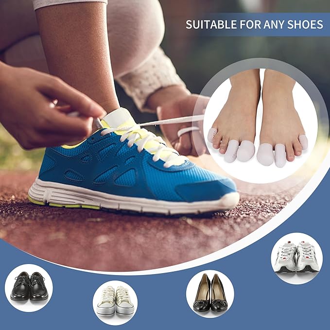 8 Pairs Big Toe Protector Gel Hammer Toe Cap Silicone Toe Cover Sleeves with Holes Breathable Toe Sleeves for Blisters Corns Ingrown Toenails Reduce Friction Calluses