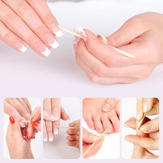 200pcs Orange Sticks for Nails 4.5 inch Double Sided Wooden Cuticle Pusher Remover Nail Art Manicure Pedicure Tool for Manicure Pedicure