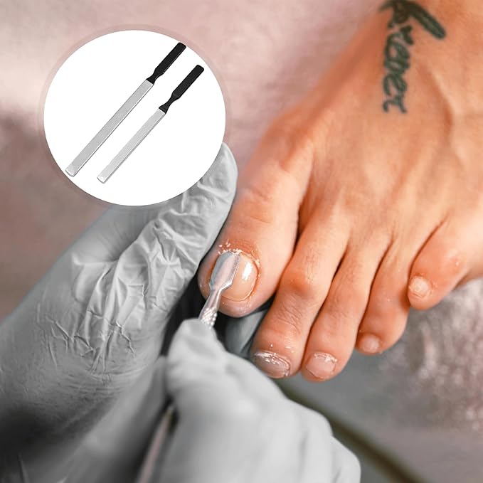 6PCS Metal Toe Nail Files for Thick Nails, Stainless Steel Double Sided Fingernail Toenail Files, Reusable Manicure Files for Women Men