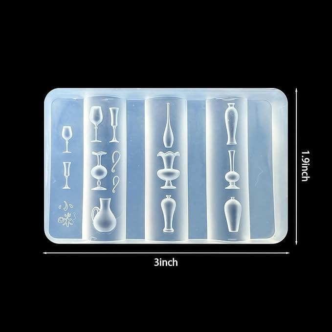 3D Vase Nail Art Molds Flower Design, Silicone Nails Tool Y2k Decoration