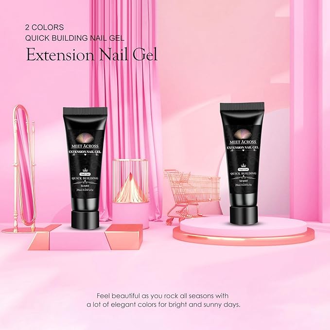 MEET ACROSS Poly Nail Gel 10Pcs Nail Extension Gel Set and Nail Extension Starter Kit for Beginners Nail Art DIY Home Gifts for Women (SET-3, 10pcs)