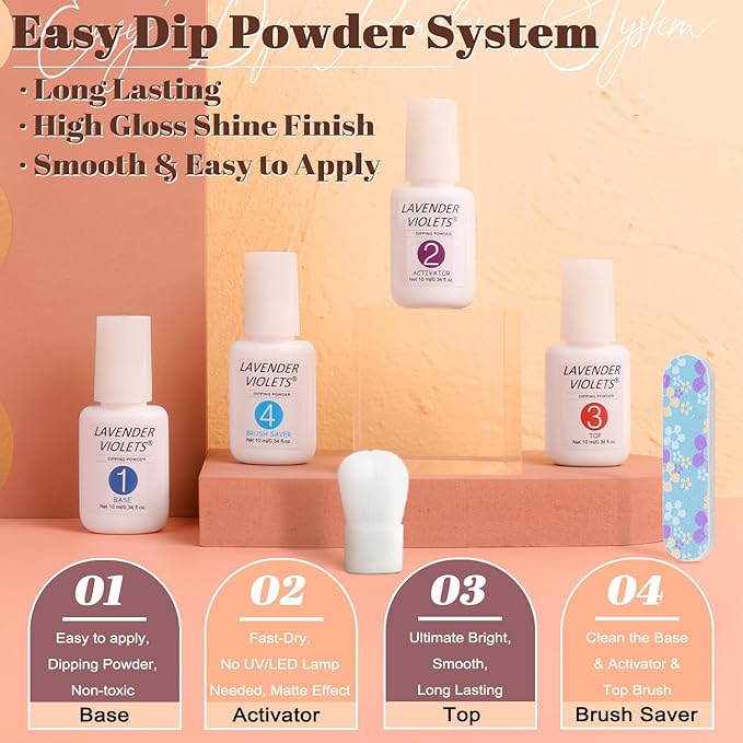 Lavender Violets 22pcs Halloween Dip Powder Nail Kit 16 Colors Red Brown Gold Green with Dip Powder Liquid Perfect Gift for Women Nail Art DIY M967