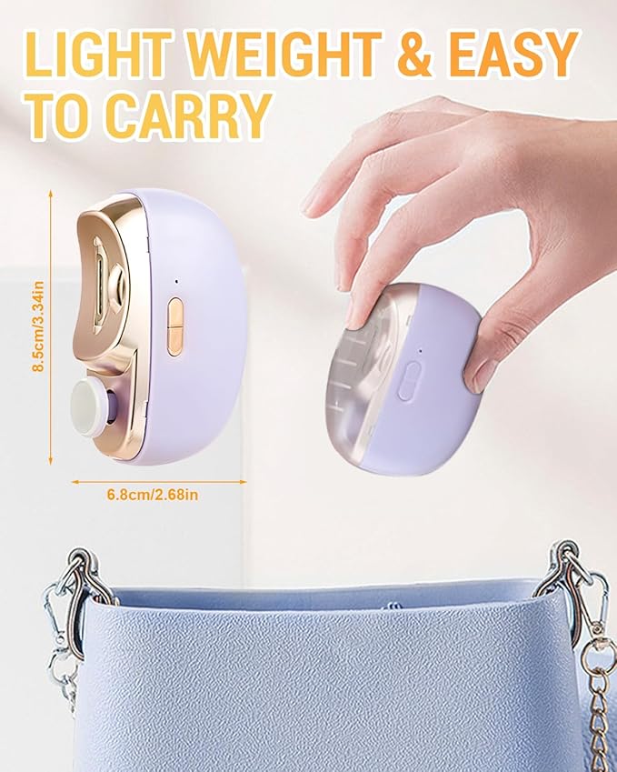 3 in 1 Electric Polishing Automatic Nail Clippers, 2025 New Electric Nail Trimmer Clippers for Fingers and Toes, Electric Toe Nail Cutter for Thick Toenails Seniors (White)