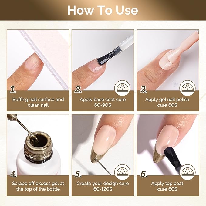 MelodySusie Metallic Gel Liner Nail Art Silver Bronze Gold Set Mirror Chrome 3D Effect,for Line and Patterns of Painting,French Nail Tips,DIY Manicure Pedicure for Home DIY Salon Use 8ML 2Pcs