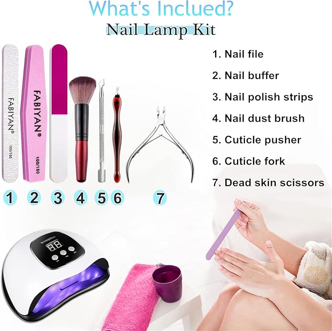 BIGBEAR UV Light for Nails, 48W LED Nail Light for Gel Polish, Fast Nail Dryer with Automatic Sensor, Timer Setting, Small and Portable, UV LED Nail Lamp for Fingernail and Toenail