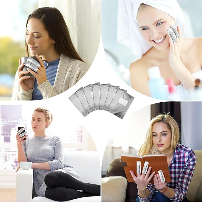 400 pcs Nail Polish Remover Foil Nail Wraps, Nail Foils Soak Off, Gel Finger Polish Remover Foil Wraps with Pre-attached Lint Free Larger Cotton Pad for Nails Removal