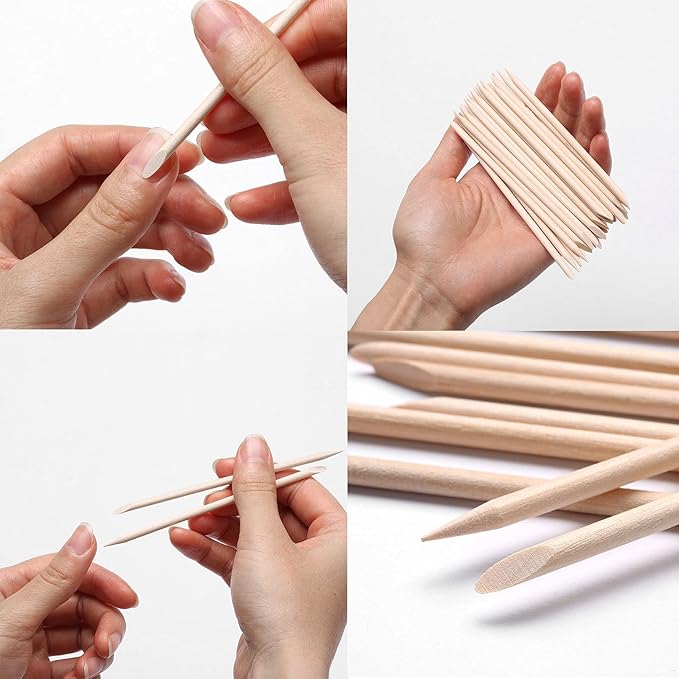 400Pcs Orange Wood Sticks for Nails, HOOMBOOM Double Sided Cuticle Pusher Remover Nail Art Manicure Pedicure Tool