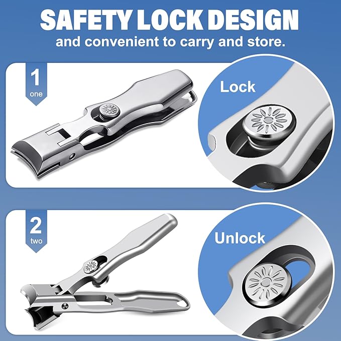 Mens Stocking Stuffers 2025, Toenail Clippers for Thick Toenails for Seniors, Wide Jaw Nail Clippers for Men, Heavy Duty Ingrown Toenail Clippers Nail Cutters, Stocking Stuffers Gifts for Men