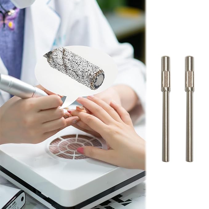 5 Pcs Mandrel Nail Drill Bits, 3.1MM Mini 3/32 Shank, Small Sanding Bands for Electric Drill File Machine, Stainless Steel Manicure Pedicure Tool Kit for Acrylic Nails