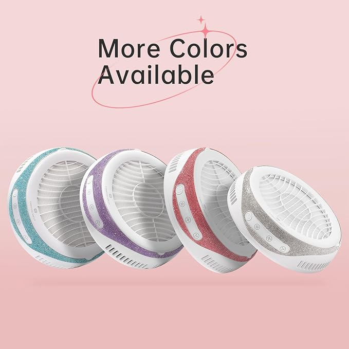 Nail Dust Collector, Cordless Dust Collector Nail Tech, Powerful Vacuum Fan Vent Dust Collector Extractor Dust Suction Machine for Acrylic Nails Polishing, Nail Salon&Home, Pink