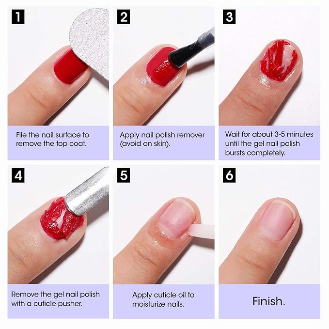 Gellen Gel Nail Polish Remover - 2Pcs Gel Polish Remover for Nails with Cuticle Pusher and Cuticle Oil, Quick & Easy Gel Nail Polish Removal in 2-5 Minutes, No Need Soaking or Wrapping 15ml 0.5fl.oz