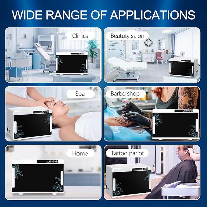 Nail Tool Cleaning Machine 12L High Capacity Cleaning Cabinet Salon Tools Cleaning Box with Touch Timer Setting for Esthetician, Manicurist, Spa, Tattoo, Barber&Salon