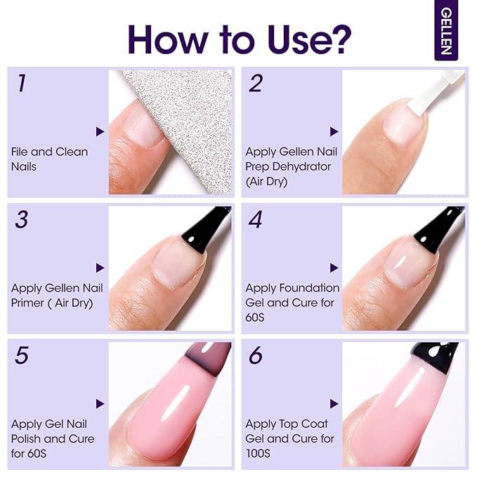 Gellen Nail Dehydrator for Acrylic and Gel Nail Polish Prevent Lifting, 15ml Acid-Free Nail Prep Dehydrator Base Varnish Manicure Bonder Liquid for UV Gel Supplies Set Home Salon Use