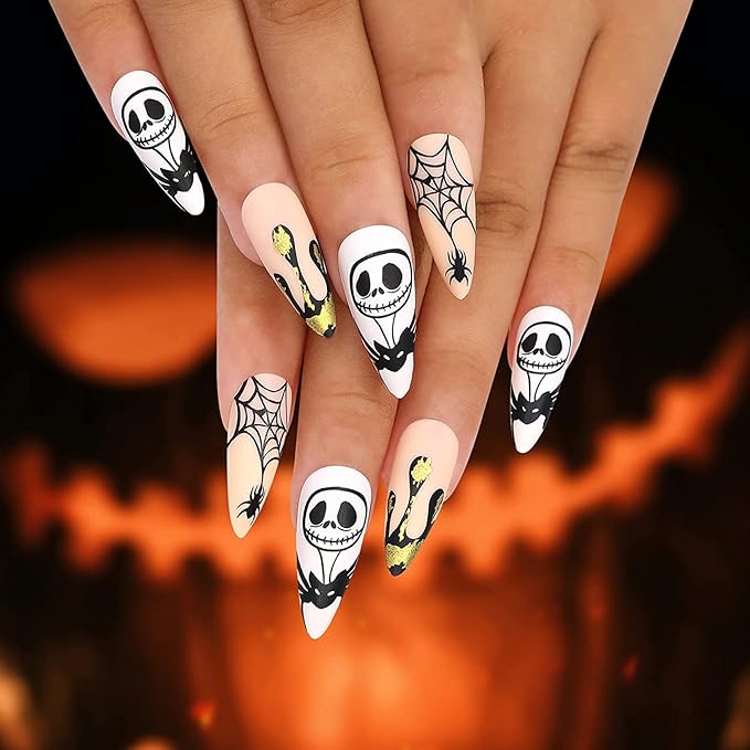 Halloween Nail Stamping Plate Nightmare Before Christmas Nails Stamping Kit The Day of Dead Ghost Holiday Nail Stamping Plate Nail Stamper Kit for Women Girls DIY Salon