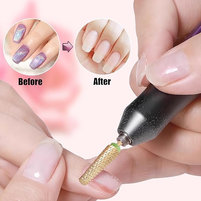 Yakamoz 4Pcs Super Long Nail Drill Bits Set, 3/32" Professional Carbide Tungsten Nail File Bits C M F XF Safety Efile Nail Bits for Nails Gel Polish Manicure Pedicure