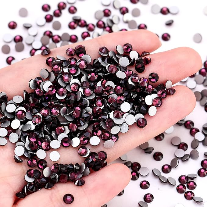 SS20 Non Hotfix Flatback Rhinestones - 1440pcs Glass Nail Gems Crystals for Makeup Bags, Shoes & DIY Decoration - Amethyst
