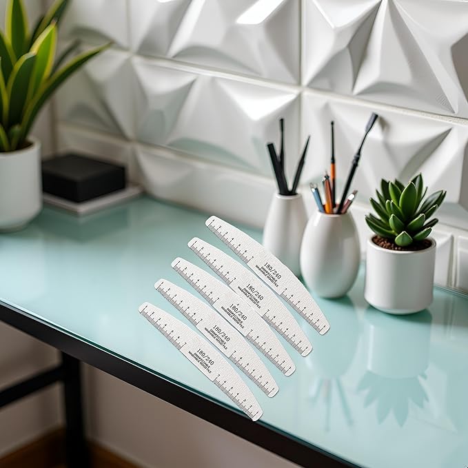 10Pcs Black Nail Art Files DIY Double Sided Emery Boards Nail Files with Ruler Useful Nail Tools,Nail Files and Buffers
