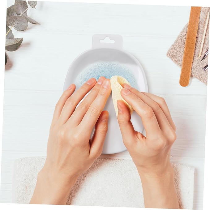 Mikinona Rectangular Soaking Bowl Nail Removal Tool White Nail Art Bowl Manicure Care