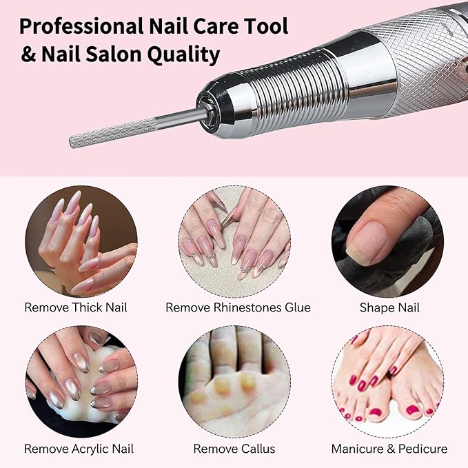 Nail Drill Bit Professional Safety Carbide Nature Nail Buffer Drill Bit 3/32” Cuticle Dead Skin Remover,Nail Prepare Bit Nail Bed File Manicure Two Way Rotate for Home Salon,3XF-Flat