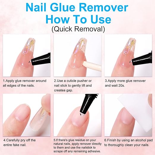 18g Semi Solid Super Strong Nail Glue for Press On Nails - No UV Lamp Needed Quick Drying & Long-Lasting Professional Solid Nail Glue Gel for Fake False Acrylic Nails Tip at Home DIY Manicure