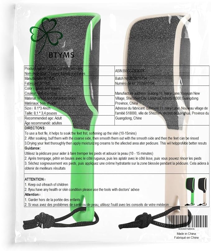 2 Pcs Curved Foot File Callus Remover for Feet, Double Sided Heel File Scraper U Shaped Foot Scrubber Dead Skin Remover