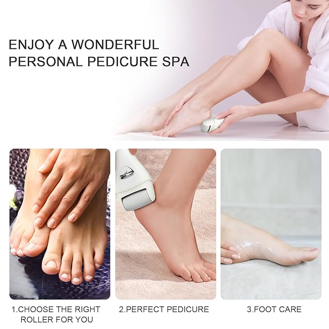 Electric Foot Callus Removers Rechargeable, Portable Electronic Foot File Pedicure Tools, Electric Callus Remover Kit, Professional Pedi Feet Care Perfect for Dead, Hard Cracked Dry Skin Ideal Gift