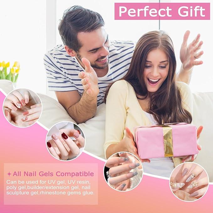 NAILGIRLS UV LED Nail Lamp, 220W, White, 42 UV+LED Beads, 4 Timer Settings, Auto Sensor, Professional Nail Light Curing, Gel Polish, Salon & Home